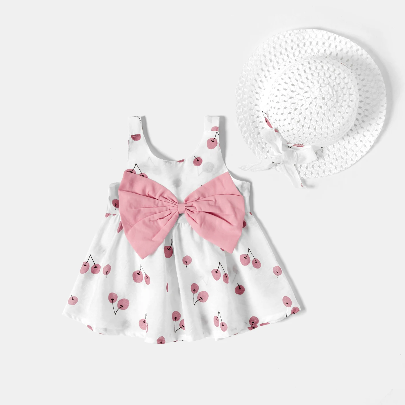 Patpat 2piece Baby / Toddler Fruit Apple Cherry Allover Bow Decorative