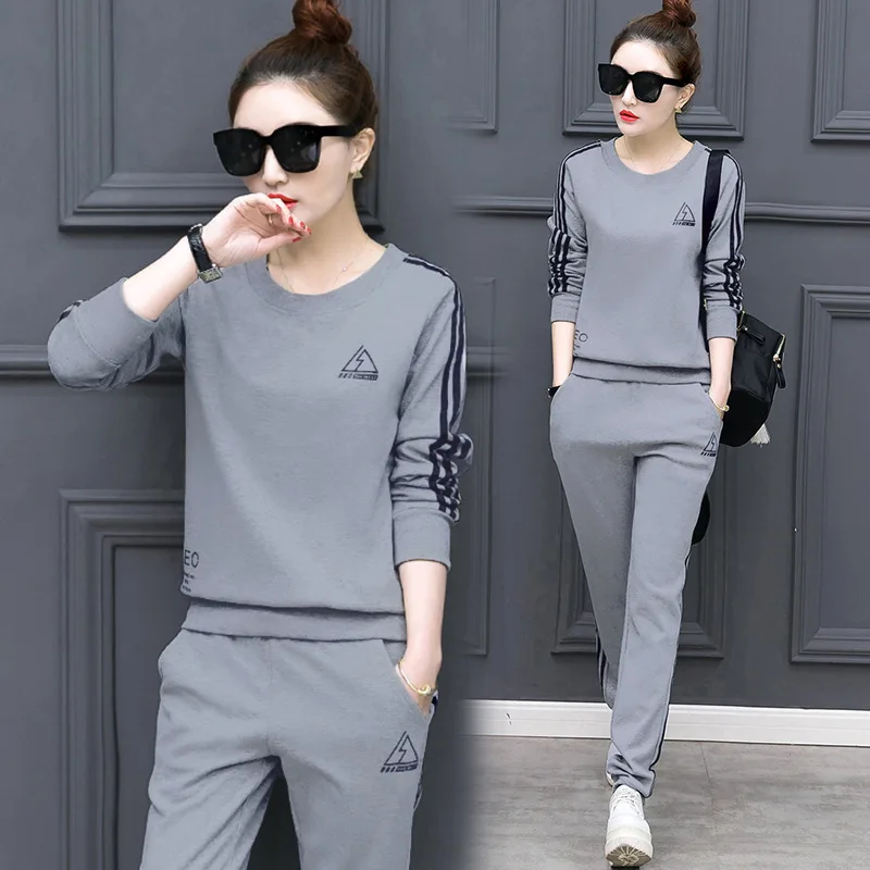 

2018 Spring, Autumn And Winter New Style han ban shi Sports Clothing Set WOMEN'S Dress Casual Long Sleeve Slimming Hoodie Two-Pi