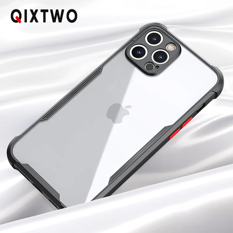 Luxury Transparent Silicone Airbag Shockproof Phone Case For iPhone 11 12 Pro Max Mini X Xs XR 7 8 Plus SE 2020 Ultra Thin Cover 1