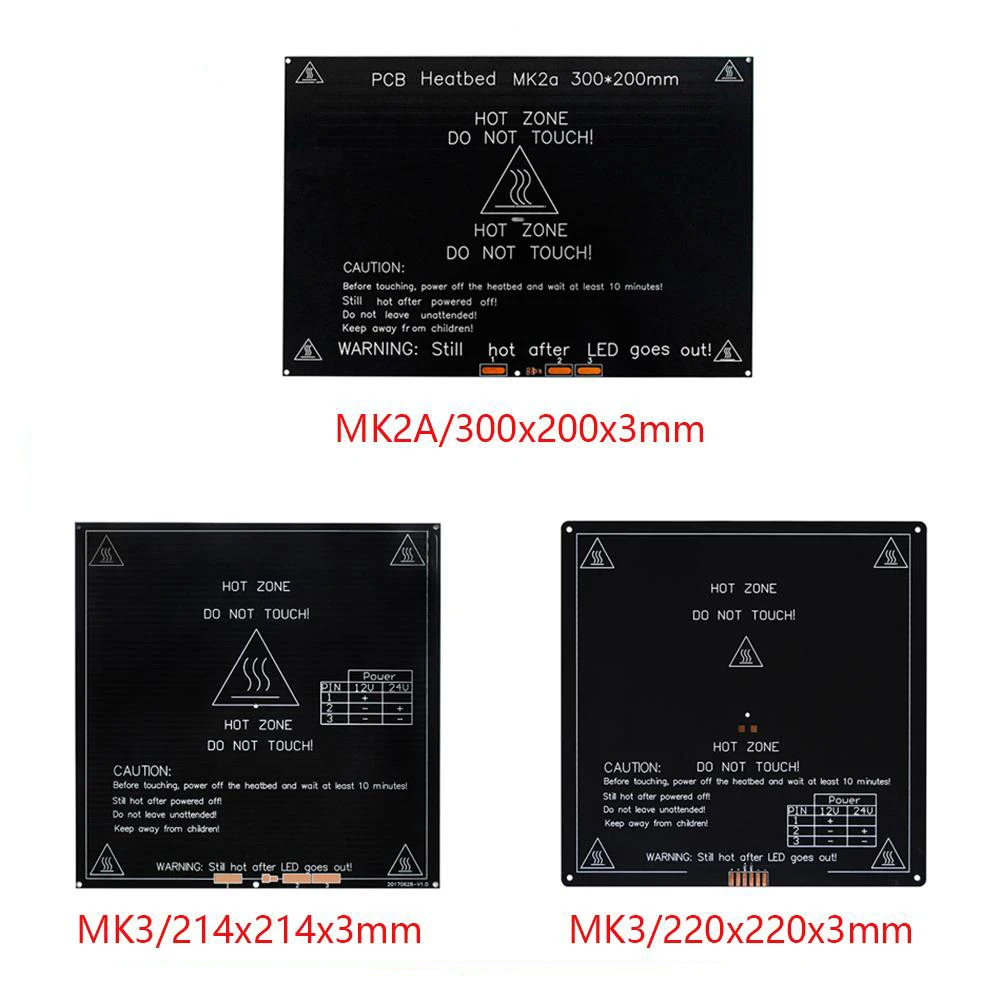 Обновленная алюминиевая грелка MK3 12 В 214x21 4/220x22 0/300x200x3 мм | Компьютеры и офис