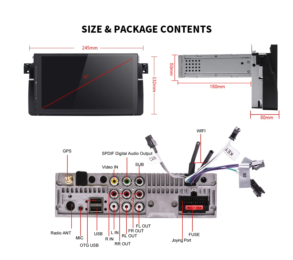 Cheap JOYING car radio univeral Android 8.1Mirror link 9"IPS screen for BMW 3 series E46 M3 318i 320i 325i autoradio DSP no dvr player 12