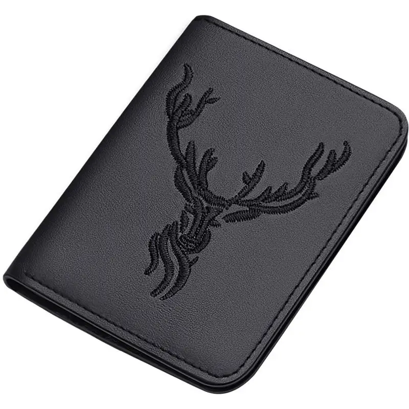 men's wallet short wallet for male real leather new design fashion small thin wallet - Цвет: Black1