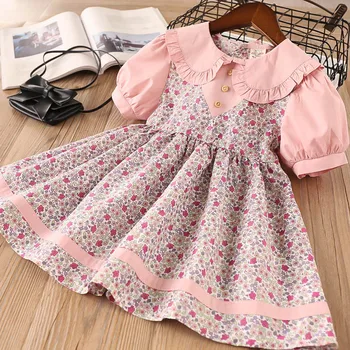 

2020 New Spanish Vintege Court Style Girl Dress Baby Summer Girl Dress Party Princess Dress Cotton Kids Clothes Vestidos