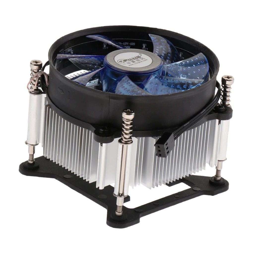 Hydraulic CPU Cooler Fans 9cm Heatsink Radiator for Intel, LGA 775/1150/1151 Blue