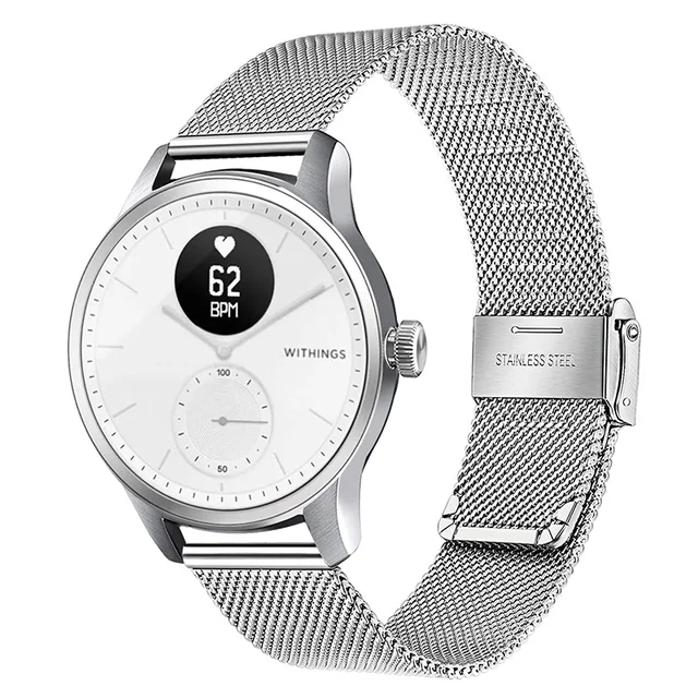 Milanese Watch Band for Withings ScanWatch 38mm 42mm / Steel HR 36mm 40mm /  Move Watchband Mesh Stainless Steel Strap Women Men