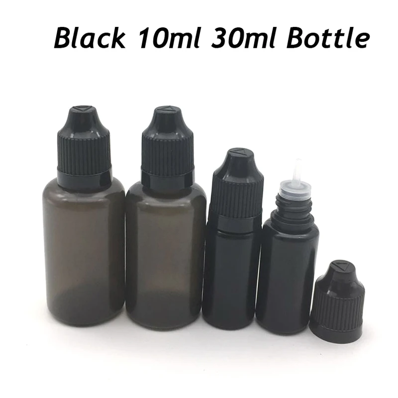 5000 шт 10 мл 30 мл Черные LDPE флаконы-капельницы для жидких глаз образец капельницы для глаз многоразовая бутылка
