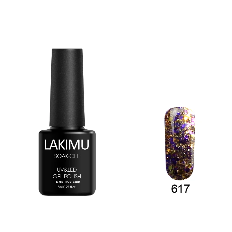 617 LAKIMU Горячий 3D бриллиантовый блеск с ультрафиолетовым свечением гель для ногтей маникюр гель лак длительный Замачивание Счастливый Блестящий гель Лаки макияж - Цвет: 617