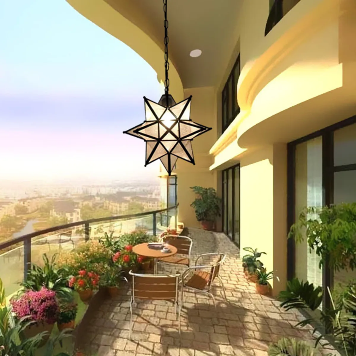 Современный стеклянный подвесной светильник в виде звезды Морава|Подвесные