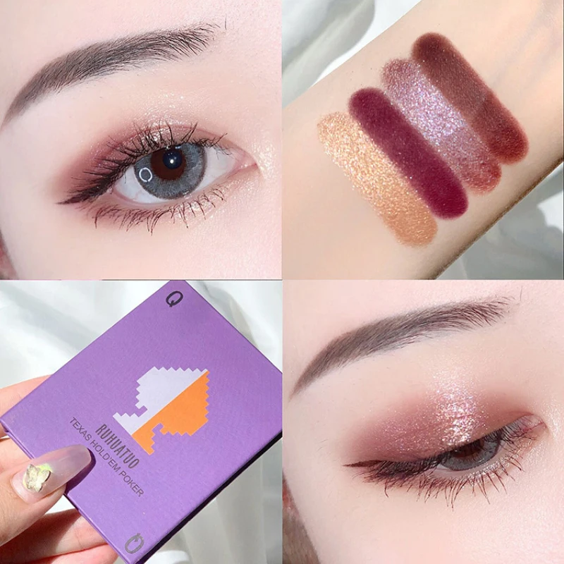 4/16 Colors Metallic Sequin Eyeshadow Palette Set Holographic 3D Animal Eye Shadow Matte Glitter Waterproof Makeup TSLM1 |
