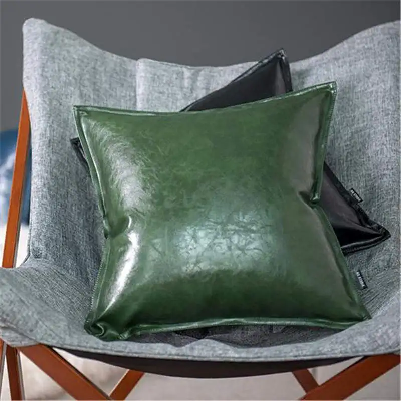 Подушка из кожи дивана в стиле ретро, диванная Кожаная подушка для гостиной, наволочка для дома