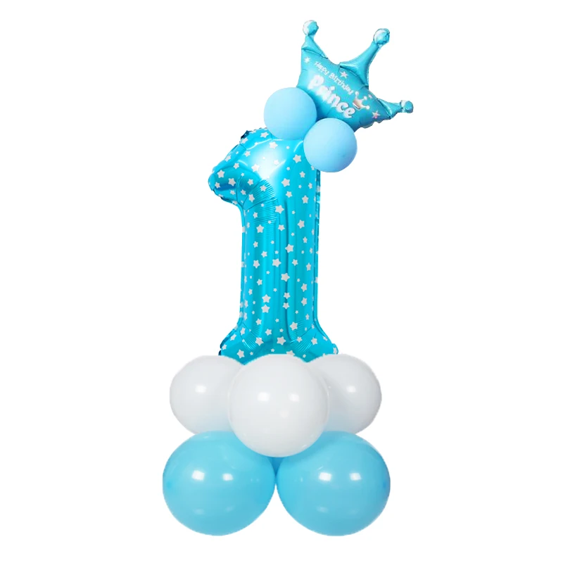 15 шт. фольга номер латексные шары воздушный шар с короной юбилей Беби Шауэр Детский День Рождения Вечеринка мой маленький пони вечерние поставки