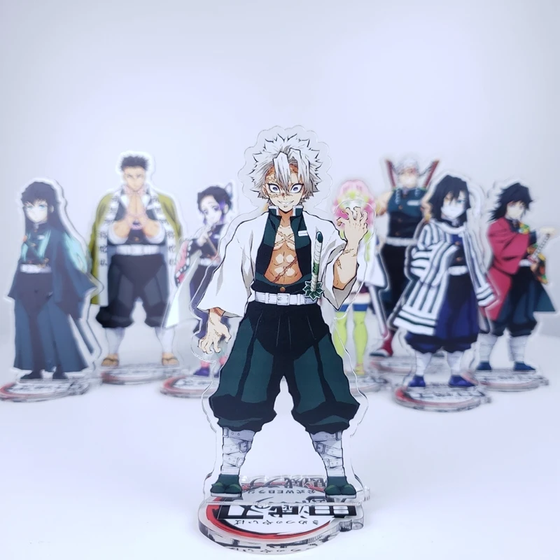 Коричневый Аниме Demon Slayer: Kimetsu no Yaiba Kochou shinobabu Iguro Obanai Shinazugawa Sanemi Косплей акриловый стол стенд фигурка модель - Цвет: Коричневый