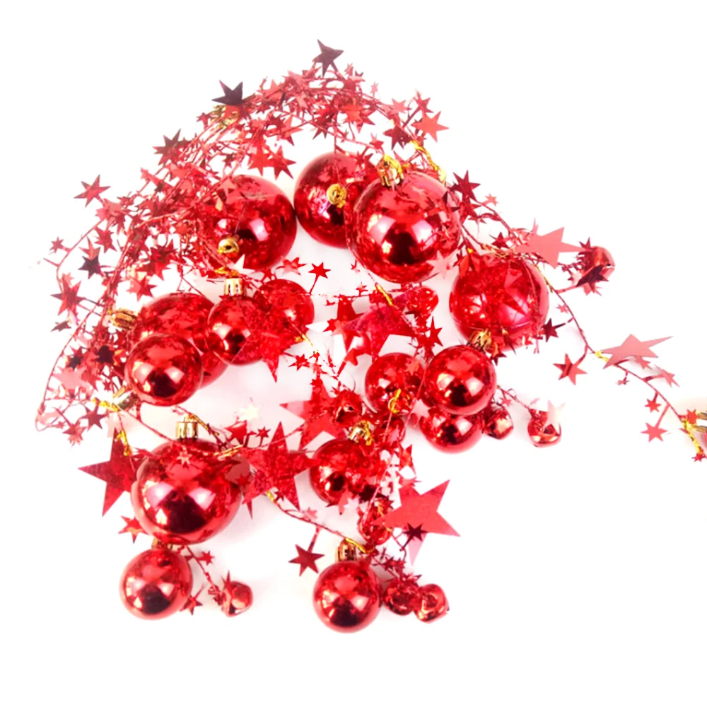 200cm Hanging Star Pine Garland Christmas Tree Garland Decor Christmas Decoration Ornament - Цвет: Red