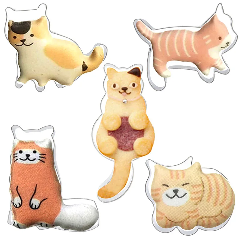 

20sets Cat Shaped Cookie Cutter Stainless Steel Biscuit Mold DIY Pastry Baking Decorating Tool