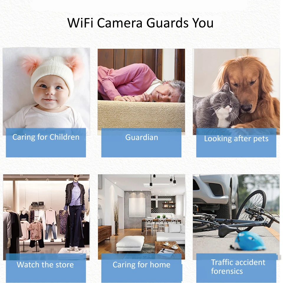 Electop Мини WiFi камера 1080P ИК ночного видения Домашняя безопасность ip-камера CCTV Обнаружение движения Беспроводная радионяня DVR видеокамера
