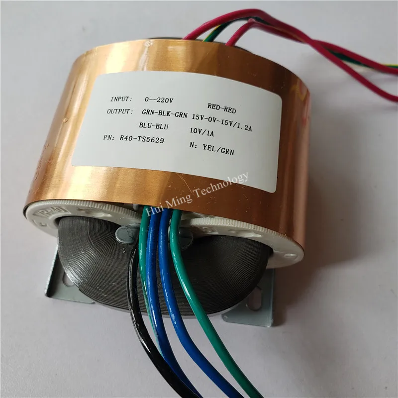 

15V-0-15V 1.2A 10V 1A R Core Transformer 50VA R40 custom transformer 220V copper shield output for Pre-decoder Power amplifier