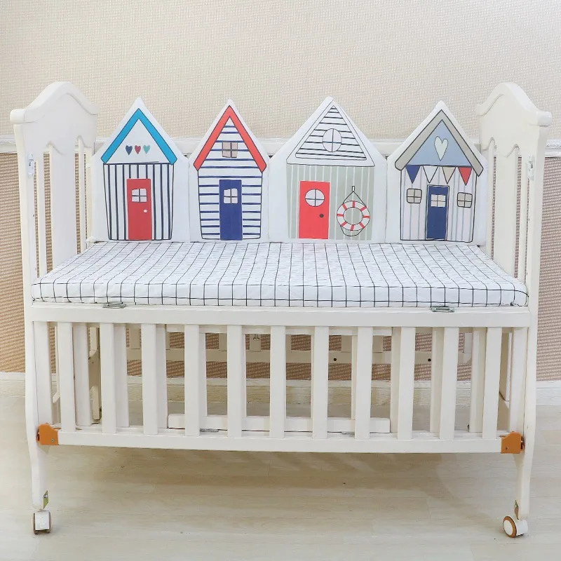 4 шт. ударная защита для кроватки подушки в форме домика детская кроватка бамперы