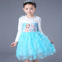 Детское платье; зимние Утепленные платья принцессы Эльзы и Анны для девочек; одежда для костюмированной вечеринки на Рождество и День рождения; Vestidos; 3-6