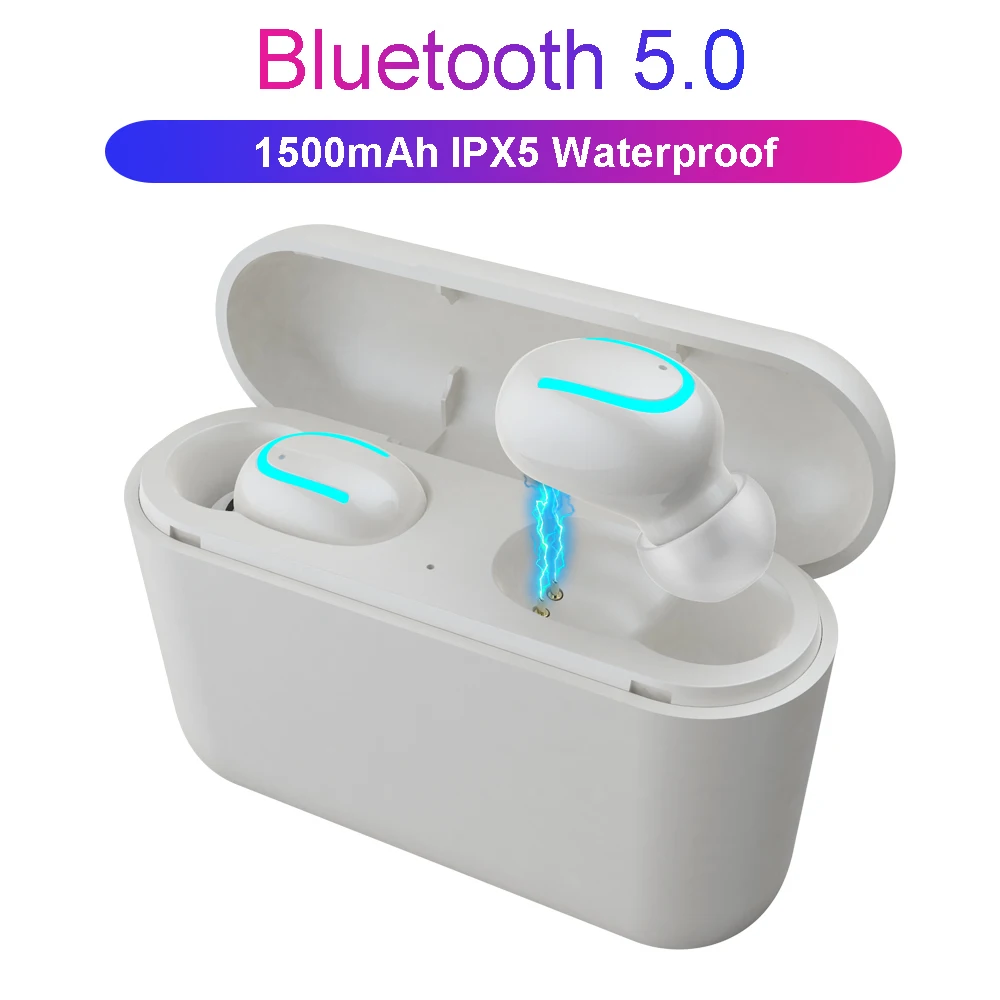 Q32 TWS Bluetooth Oortelefoon сенсорное управление мини Oordopjes Met Microfoon дисплей питания отправка Doos Draadloze 3D Spelen стерео - Цвет: HBQ Q32 white
