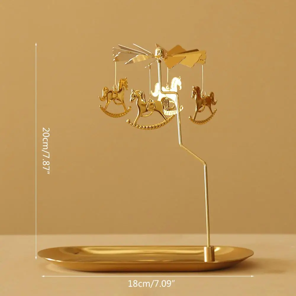 Rotary Spinning Candlestick Candle Holder Metal Candle Holders Carousel Home Party Decor Gift For candle holders