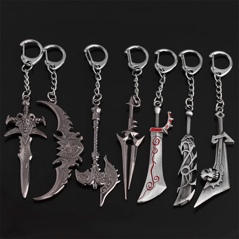 Popular Game Jewelry Series World of Warcraft Keychain Axe Weapon - Main Image