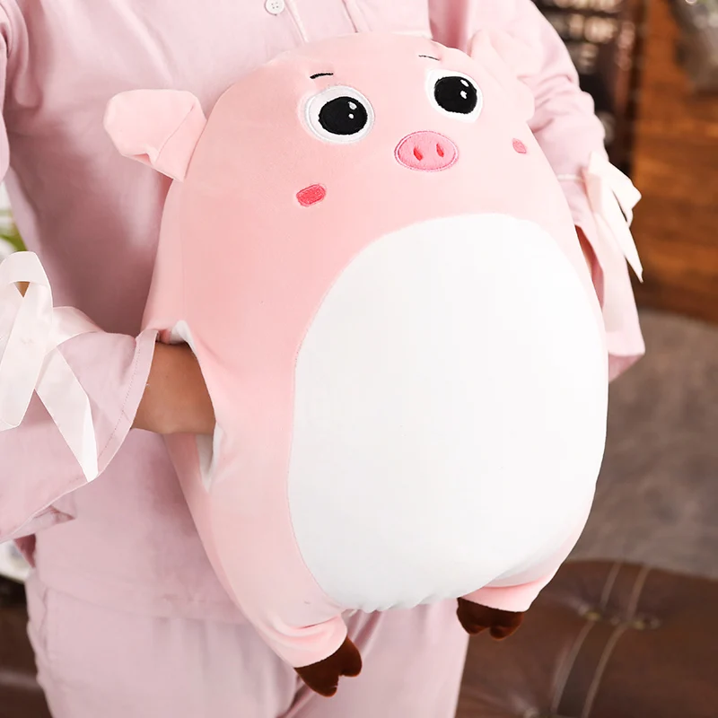 

Fatty Plush Pig Doll Standing Pink Pig Hand-Warmer Toy Cartoon Animal Hands Warm Winter Gift Xmas Girls Ladies 40*30cm