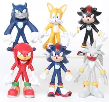 Super Sonic Action Figure Knuffel Amy Landak Ekor Sonic Logam Gambar Model Plastik Kue Ulang Tahun Anak Model Patung Mainan(China)