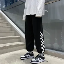 

2022 Spring/Summer High Street Men's Side Checkerboard Loose Casual Pants Men's Loose Sweatpants Sweatpants