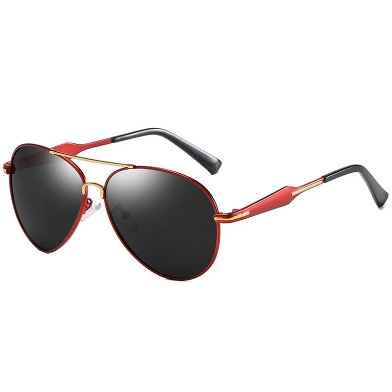 Red frame black Мужские солнцезащитные очки, поляризационные, uv400, высокое качество, сплав, оправа, очки для вождения, модные аксессуары, хит, градиентные, квадратные, okulary S5 - Цвет линз: Red frame black