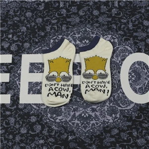 Short Sock Новые Аниме Симпсоны косплей аксессуары Kawaii Барт Симпсон детские чулки для взрослых щиколотка хлопковые носки Повседневные Гольфы - Цвет: Short Sock