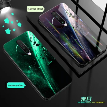 

Aurora Dazzle Luminous Glass Case For Xiaomi redmi K30 K20 7 8 8A Mi 9T Pro Glass back Cover For redmi Note 7 8 Pro 4 4X 5 Case