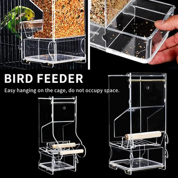 

Pet Bird Automatic Feeding Food Feeder Parrot Food Dispenser Plastic Accessories