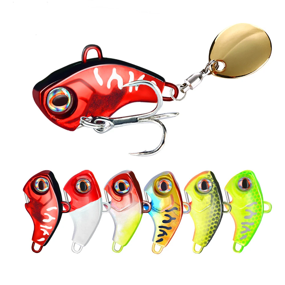 

New Arrival 1PCS 9g/13g/16g/22g Metal VIB Fishing Lure Spinner Sinking Rotating Spoon Pin Crankbait Sequins Baits Fishing Tackle