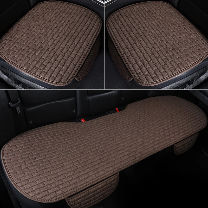 thumbnail image 1 of Funda de asiento de coche, funda de lino para asiento delantero y trasero, cojín protector, fundas para asientos de automóvil, alfombrilla protectora, fundas para coche, 1 of 5