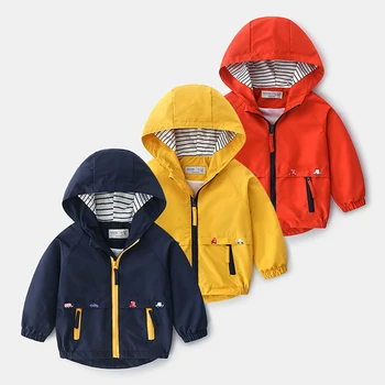 

2020 Kids Outerwear Jackets Spring Autumn Waterproof Boys Jacket For Baby Girls Clothes Hooded Windbreaker Children Clothes