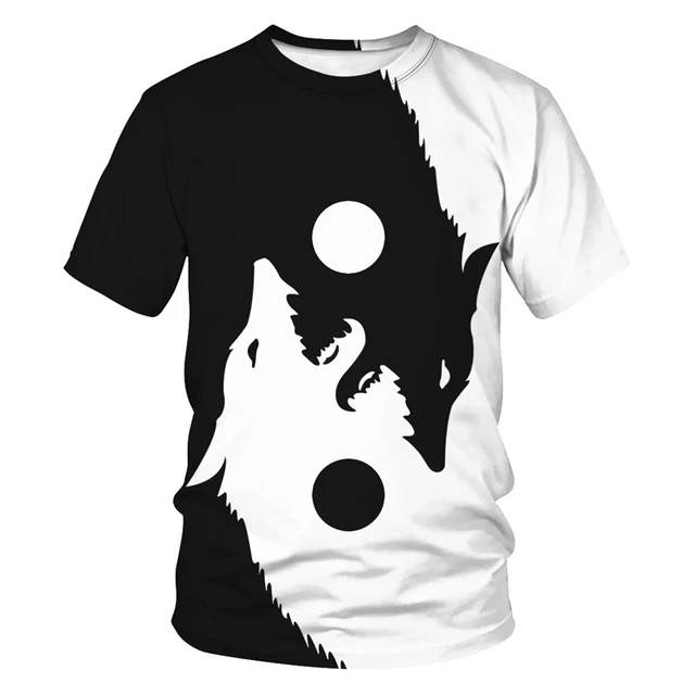 OneLineFox Wolf Cat Lion 3d T-shirt Men Women Funny Tops Hipster Summer Animal Tees Shirt Outfit Fashion Unsex Loose T Shirt