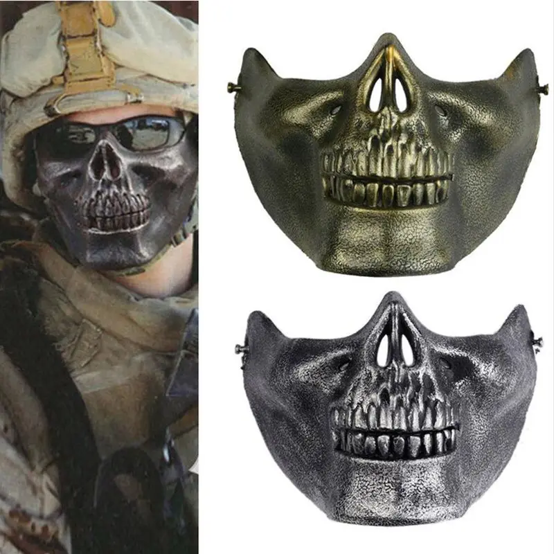 

Air soft Mask Halloween Skull Mascara Party Scary Mask Masquerade Cosplay Horror Mask Half Face Mouth Masque Army Games Mask