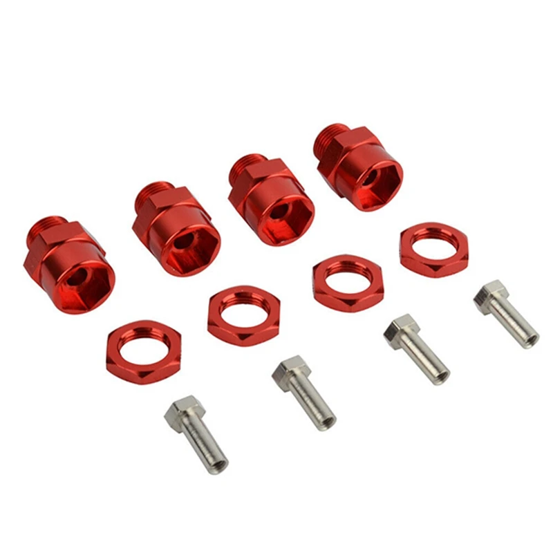 

Aluminum Alloy Wheel Hex Hub Adapter 12Mm to 17Mm Conversion Bouncing Parts for 1/10 RC Car Red