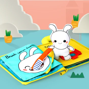 

Baby Cloth Book Animal Cartoon Infant Early Learning Educational Story Quiet Books Soft Washable Unfolding Toy Kid Activity Book