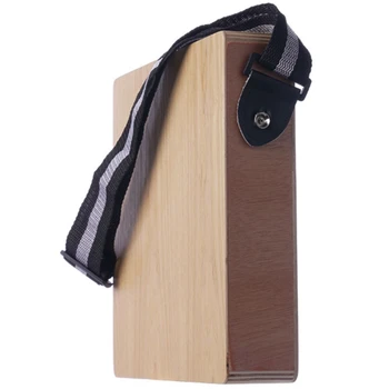 

Traveling Wood Cajon Box Drum Portable Hand Drum Percussion Instrument with Lanyard Wooden Musical Instrument