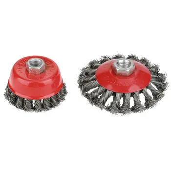 

2pcs Crimped Flat Cup Brush Polisher Rust Kit For Rotary Tools Supply Grinder