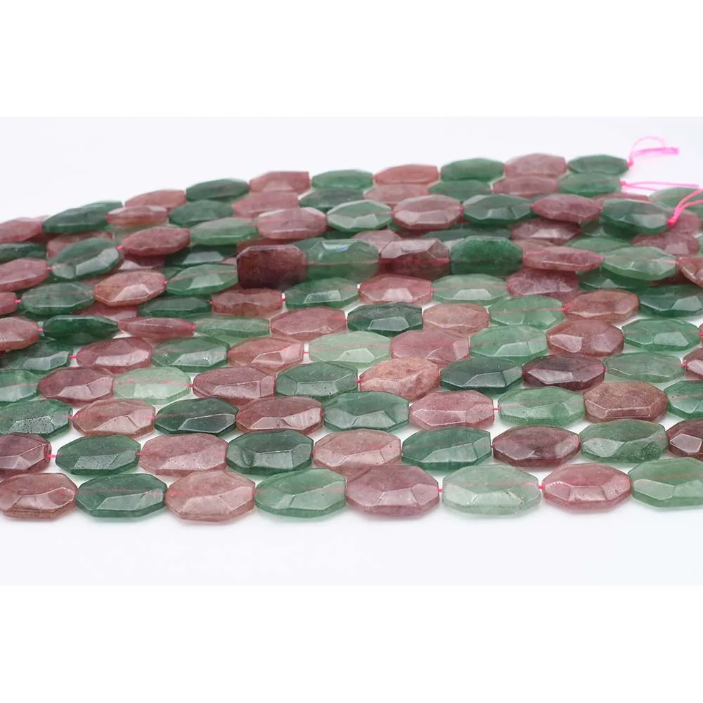 13X20mm AA Natural Faceted red green Strawberry Quartz irregular Beads For DIY necklace bracelet jewelry make 15 