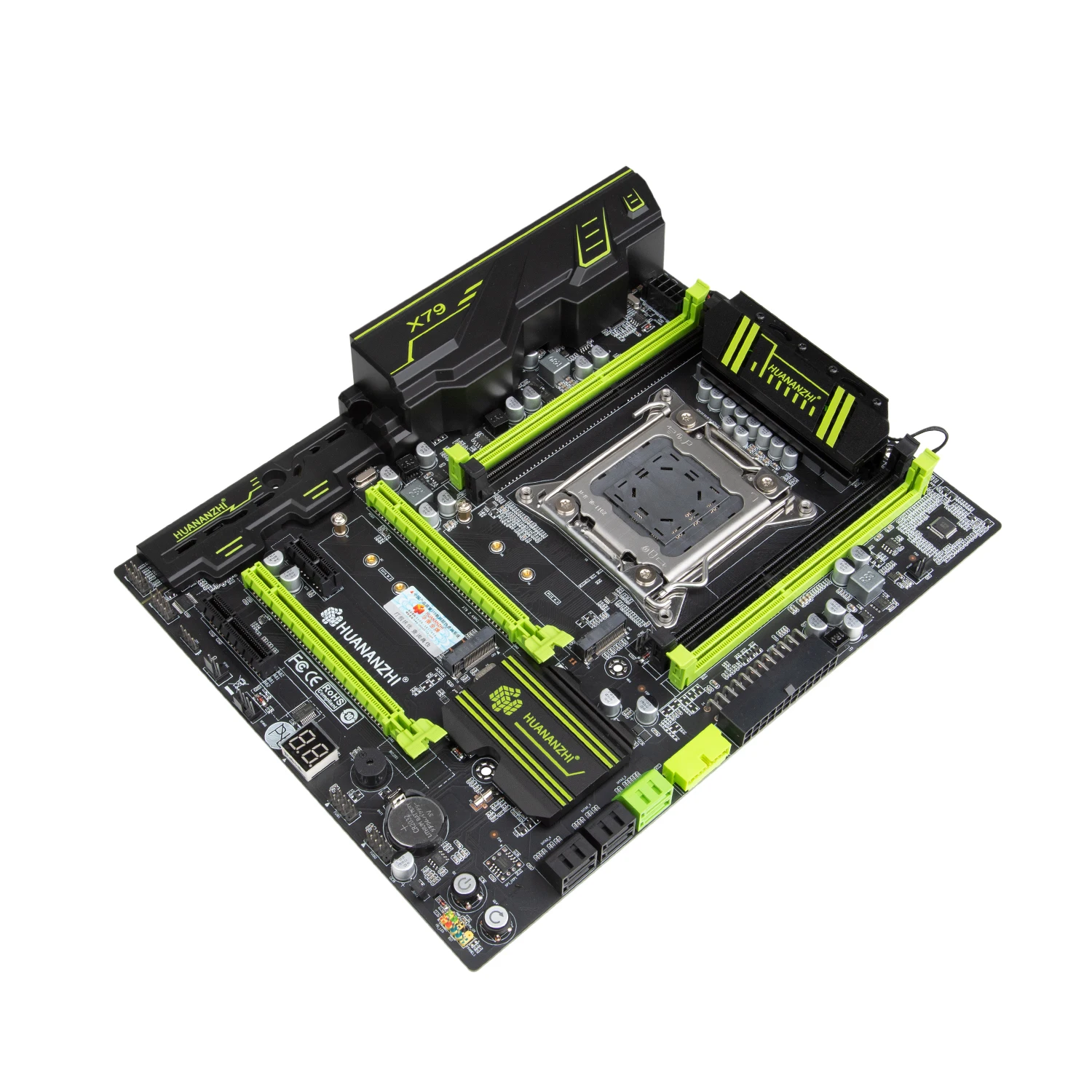 best budget gaming pc motherboard HUANANZHI X79 GREEN 2.49 X79 motherboard LGA2011 ATX USB3.0 SATA3 NVME M.2 SSD support REG ECC memory and Xeon E5 best motherboard for video editing