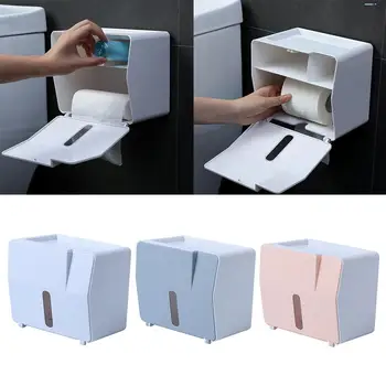 

Bathroom Toilet Paper Holder Waterproof Wall Mount Toilet Paper Holder Shelf Toilet Paper Tray Roll Paper Tube Storage Box Tray