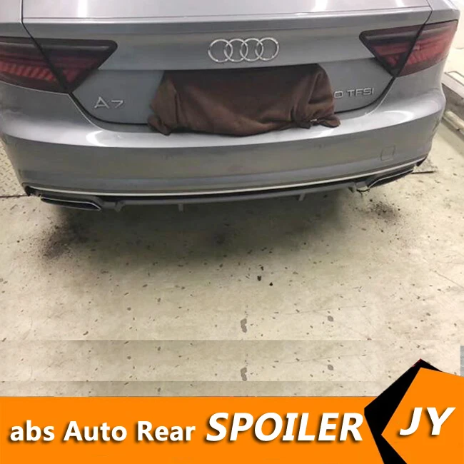Best Offers Voor Audi A7 S7 Body kit spoiler 2016-2017 Voor Audi A7 SLINE ABS achter lip spoiler bumper Diffuser Bumpers Protector Best Offers Voor Audi A7 S7 Body kit spoiler 2016-2017 Voor Audi A7 SLINE ABS achter lip spoiler bumper Diffuser Bumpers Protector