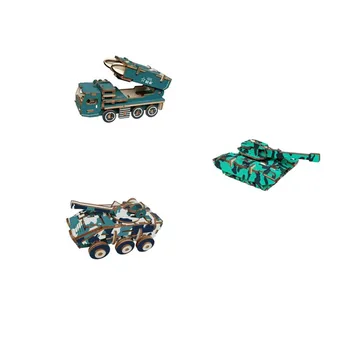 

Simulation Tank Missile Truck weapon Toy Model 3d Three-dimensional Wooden Jigsaw Puzzle Toys for Children Diy Handmade
