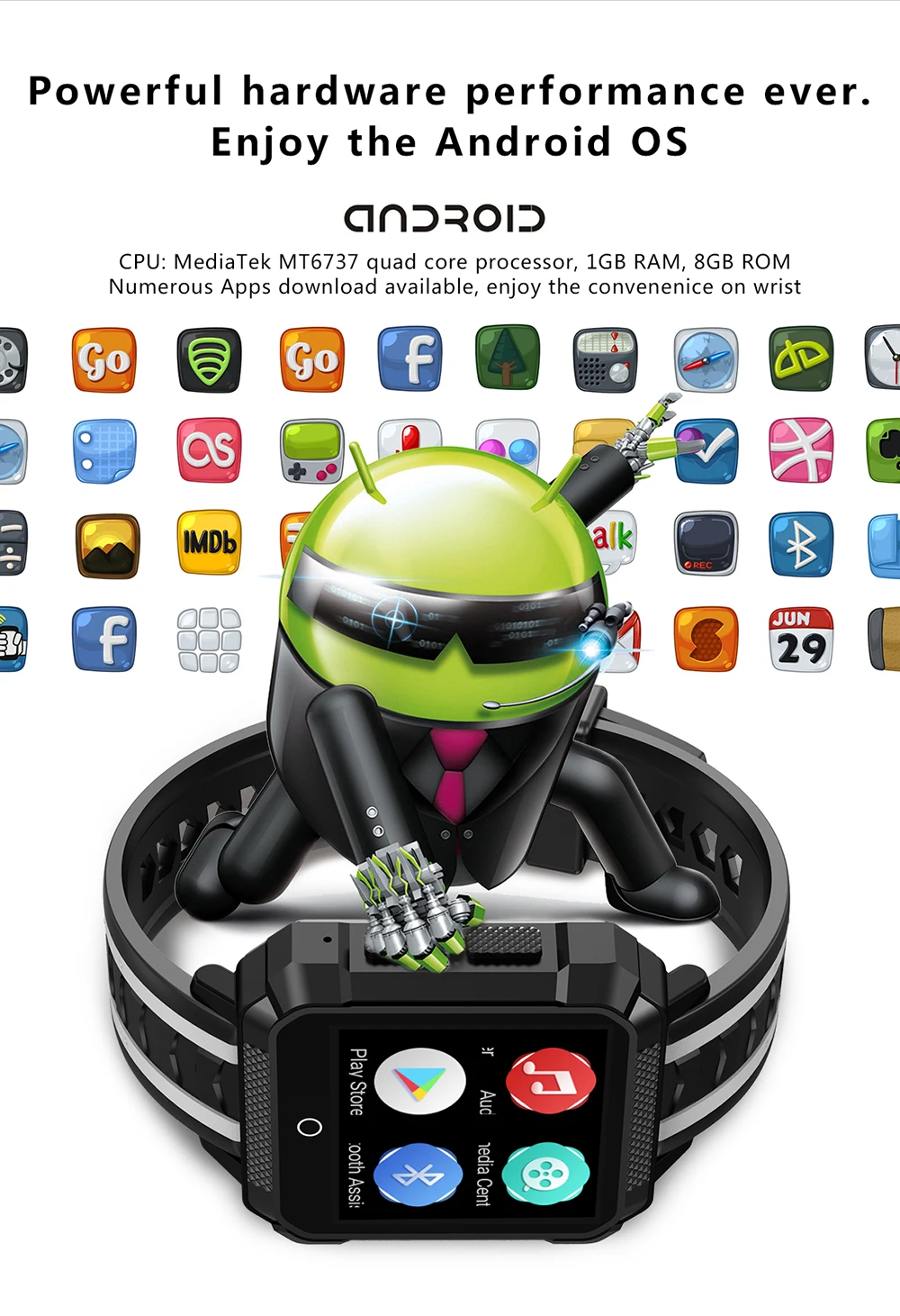 Умные часы H7 Android 6,0 MTK 6737, новинка, пульсометр, gps, Wi-Fi, 600 мА/ч, bBluetooth, наушники pk Q1 pro M9 H5