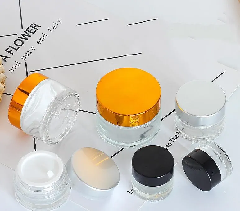 1pcs 5g/10g/15g/20g/30g/50g/60g/100G Glass Refillable Bottles Travel Face Cream Lotion Cosmetic Container Empty Makeup Jar Pot 3