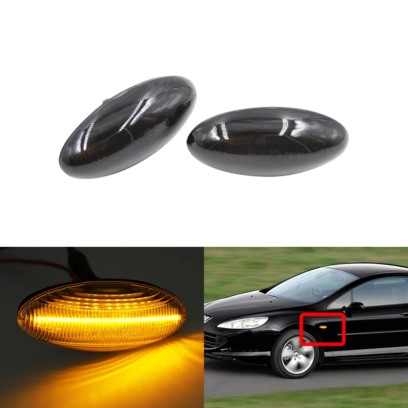 Дымовые передние светодиодные, боковые, габаритные фонари для peugeot 206/206 CC 98-07 407 04-11 607 00-10 автомобиль-Стайлинг указатель поворота