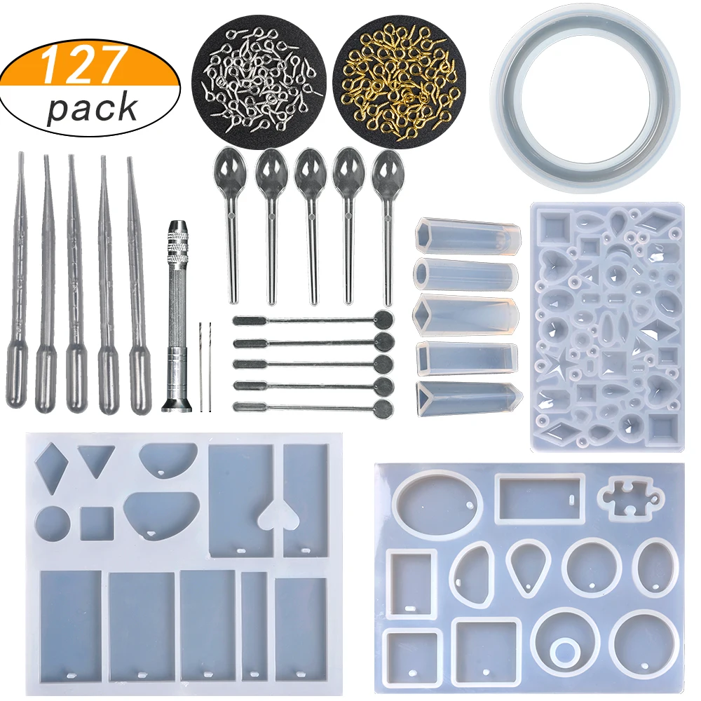 

Necklace Pendant Silicone Mold Resin Molds for Diy Jewelry Making Handmade Crystal Jewelry Casting Molds Tools Epoxy Resin Set